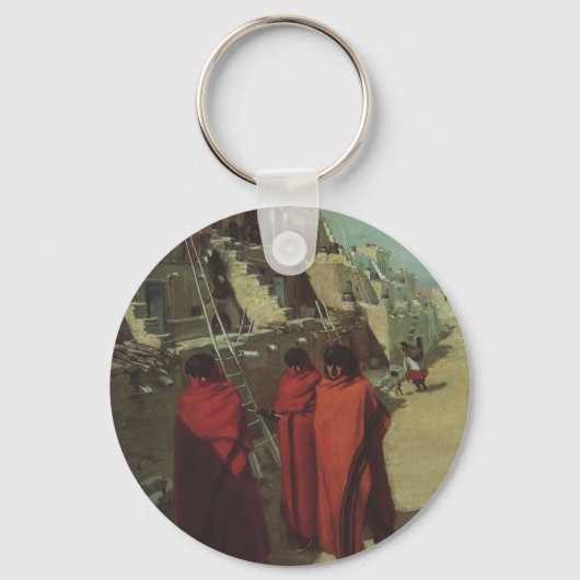 ヴィンテージ先住民アメリカン、ホピプエブロバイルイ・アキン キーホルダー (正面)