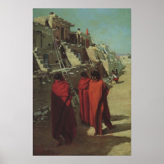 ヴィンテージ先住民アメリカン、ホピプエブロバイルイ・アキン ポスター (正面)