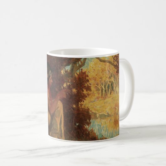 ヴィンテージ先住民アメリカン、鹿のための狩りバイクース コーヒーマグカップ (正面右)