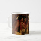 ヴィンテージ先住民アメリカン、鹿のための狩りバイクース コーヒーマグカップ (正面左)