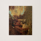 ヴィンテージ先住民アメリカン、鹿のための狩りバイクース ジグソーパズル (縦)