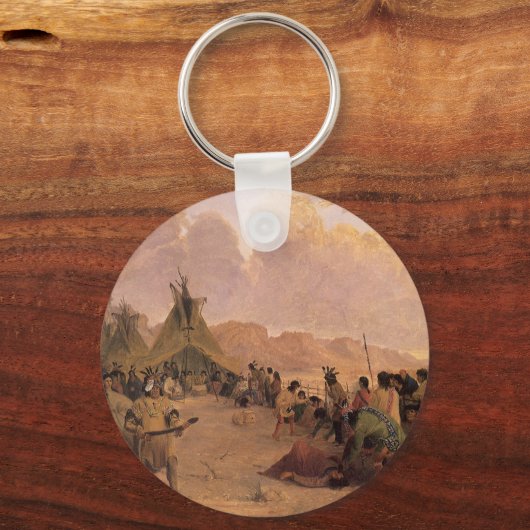 ヴィンテージ先住民アメリカン、Medicine Dance by Eastman キーホルダー (正面)