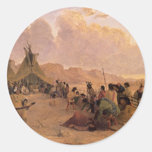 ヴィンテージ先住民アメリカン、Medicine Dance by Eastman ラウンドシール (正面)