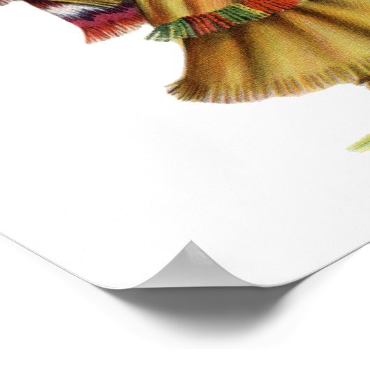 ヴィンテージ先住民アメリカ伝統的人 ポスター (角)