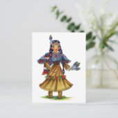 ヴィンテージ先住民アメリカ伝統的人 ポストカード (スタンド正面)