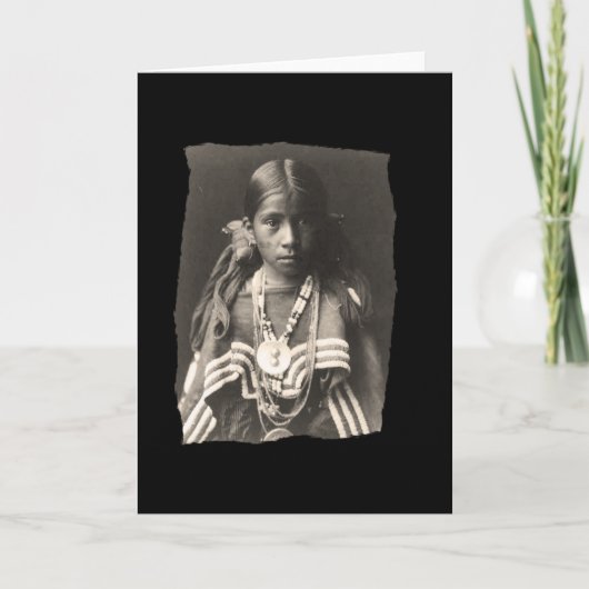 ヴィンテージ先住民アメリカJicarilla Apache girl in F カード (正面)