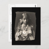 ヴィンテージ先住民アメリカJicarilla Apache girl in F ポストカード (正面/裏面)