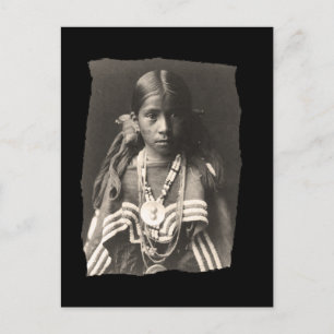 ヴィンテージ先住民アメリカJicarilla Apache girl in F ポストカード