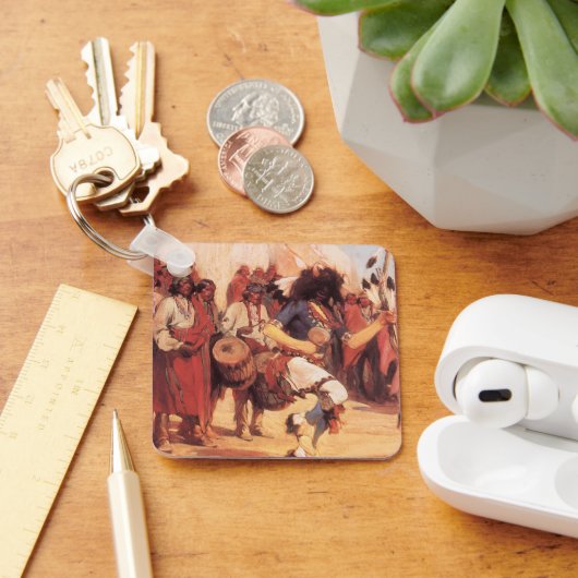 ヴィンテージ先住民カシディによるバッファローダンス キーホルダー (デスク)