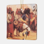 ヴィンテージ先住民カシディによるバッファローダンス セラミックオーナメント (左)