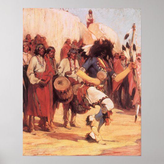 ヴィンテージ先住民カシディによるバッファローダンス ポスター (正面)
