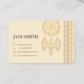 ヴィンテージ先住民ドリームキャッチャーBohoシックモノグラム 名刺 (裏面)