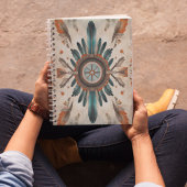 ヴィンテージ先住民羽レトロドリームキャッチャー模様 ノートブック