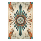 ヴィンテージ先住民羽レトロドリームキャッチャー模様 ミニクリップボード (裏面)