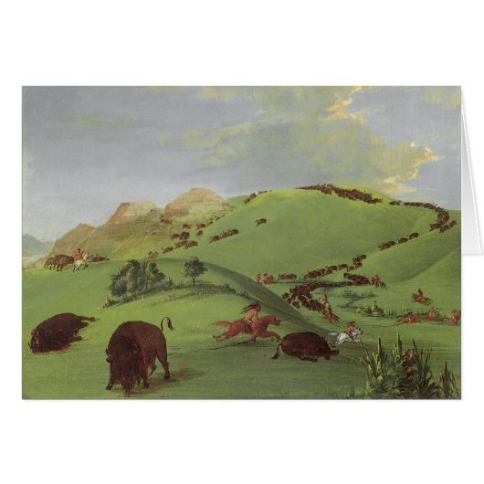 ヴィンテージ先住民、バッファロー・チェイス・バイ・カトリン (正面横)