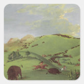 ヴィンテージ先住民、バッファロー・チェイス・バイ・カトリン スクエアシール (正面)