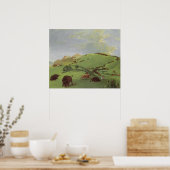 ヴィンテージ先住民、バッファロー・チェイス・バイ・カトリン ポスター (キッチン)