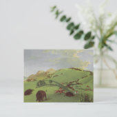 ヴィンテージ先住民、バッファロー・チェイス・バイ・カトリン ポストカード (スタンド正面)