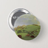 ヴィンテージ先住民、バッファロー・チェイス・バイ・カトリン 缶バッジ (正面&裏面)