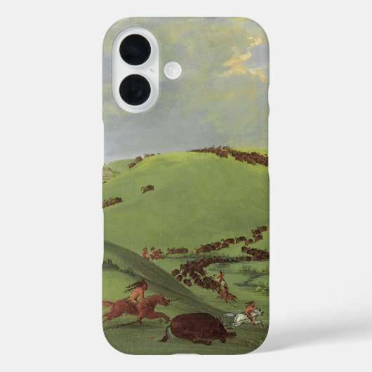 ヴィンテージ先住民、バッファロー・チェイス・バイ・カトリン Case-Mate iPhoneケース (裏面)