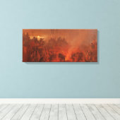 ヴィンテージ先住民、Wimarによるバッファローダンス キャンバスプリント (インサイチュ (ウッドフロア))