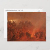 ヴィンテージ先住民、Wimarによるバッファローダンス ポストカード (正面/裏面)