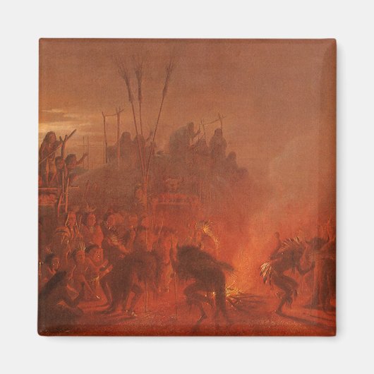 ヴィンテージ先住民、Wimarによるバッファローダンス マグネット (正面)