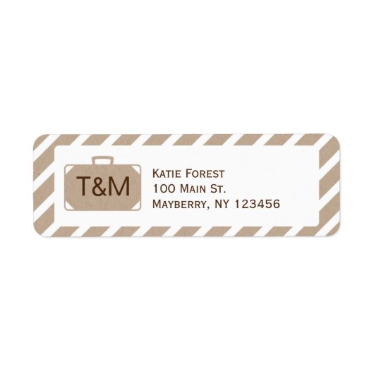 ヴィンテージ先差出人住所（クラフトカラー） ラベル (正面)