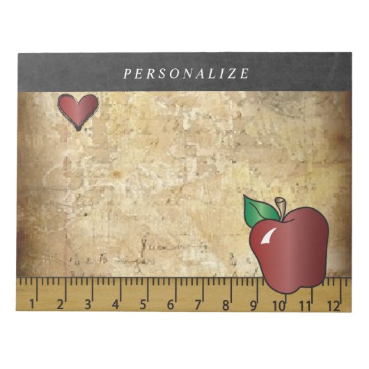 ヴィンテージ先生デザイン | DIY文字 ノートパッド (正面)