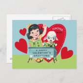 ヴィンテージ先生バレンタイン シーズンポストカード (正面/裏面)