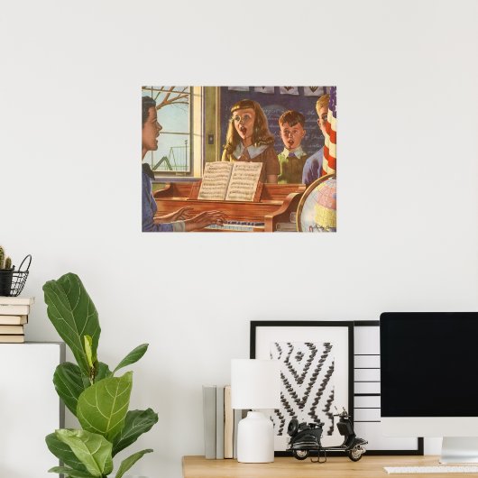 ヴィンテージ先生教えの生徒が歌う ポスター (ホームオフィス)