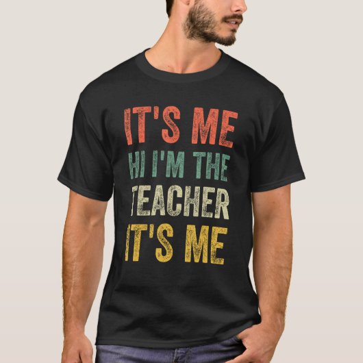 ヴィンテージ先生私こんにちは私は先生私 Tシャツ (正面)