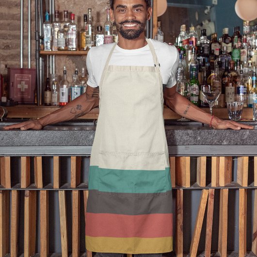 ヴィンテージ光ストライプ色 エプロン