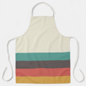 ヴィンテージ光ストライプ色 エプロン (正面)