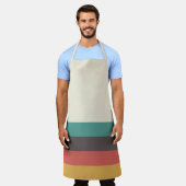 ヴィンテージ光ストライプ色 エプロン (着用した状態)