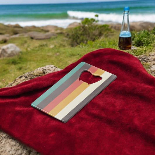 ヴィンテージ光ストライプ色 クレジットカード栓抜き