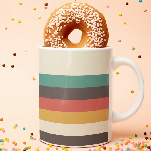 ヴィンテージ光ストライプ色 コーヒーマグカップ