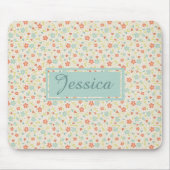 ヴィンテージ光春かわいらしフローラパーソナライズされた マウスパッド (正面)