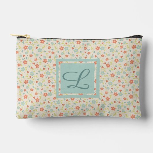 ヴィンテージ光春かわいらしフローラモノグラム アクセサリーポーチ (正面)
