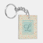 ヴィンテージ光春かわいらしフローラモノグラム キーホルダー (正面左)