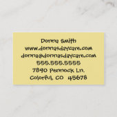 ヴィンテージ児童イラストレーションデーサービス 名刺 (裏面)