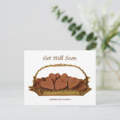 ヴィンテージ入りのチョコレートハートがもうすぐ元気になる ポストカード (スタンド正面)