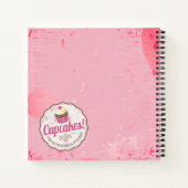 ヴィンテージ入りカップケーキの個人料理レシピ帳 ノートブック (裏面)