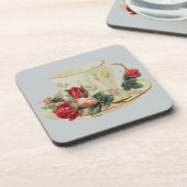 ヴィンテージ入りティーカップバラ コースター (左側)