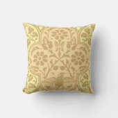 ヴィンテージ入りフローラつる植物帯状模様 クッション (正面)