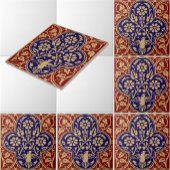 ヴィンテージ入りフローラつる植物帯状模様 タイル