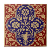 ヴィンテージ入りフローラつる植物帯状模様 タイル (正面)