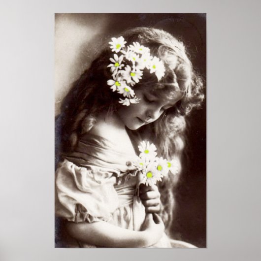 ヴィンテージ入りポスター写真：少女の写真 ポスター (正面)