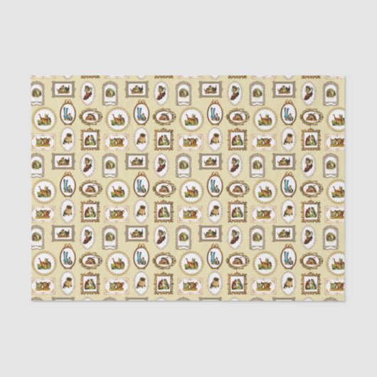 ヴィンテージ入り猫柄 薄葉紙 (正面)