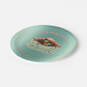 ヴィンテージ入り鳥の赤ちゃんシャワー ペーパープレート (アングル)